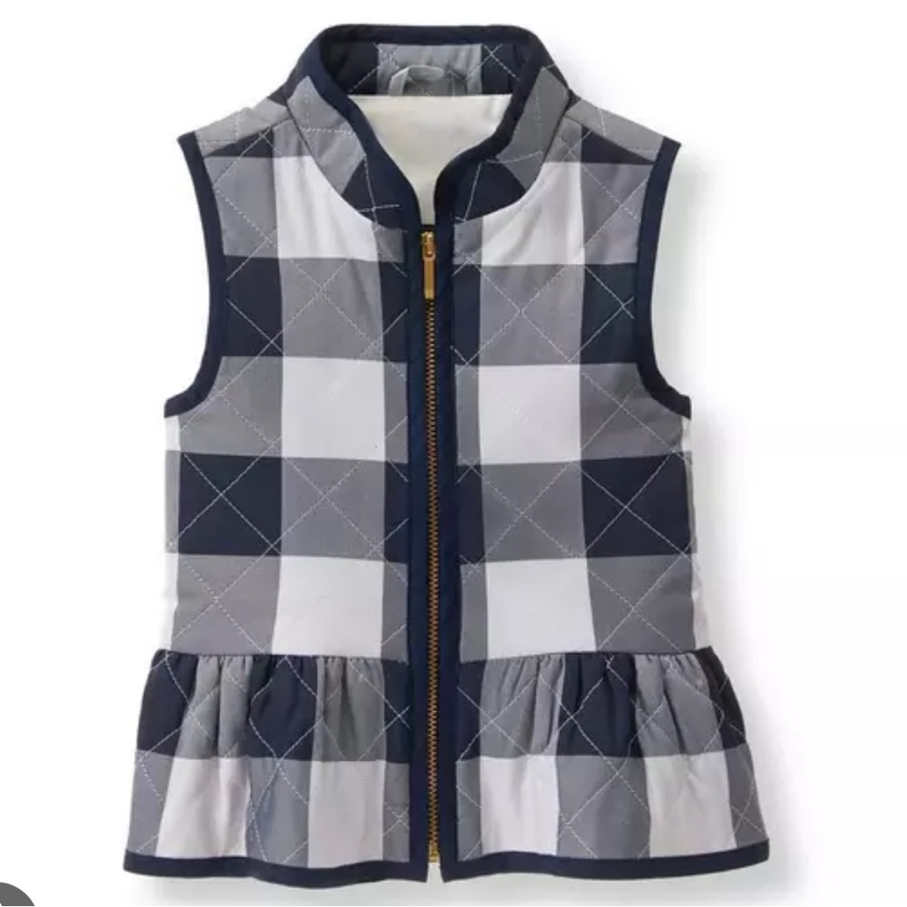 Janie and Jack Checked Peplum Vest